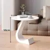 Mesa auxiliar moderna de pizarra de lujo ligero, móvil para uso doméstico, mesa de centro pequeña para sofá de sala de estar, mesa redonda pequeña creativa de pie para mesita de noche