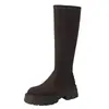 Botas elásticas, botas hasta la rodilla, botas que aumentan la altura para mujeres petite, nuevos estilos otoño/invierno, botas de suela gruesa, botas ajustadas 2026
