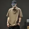 Camisa Polo de Manga Corta para Hombre de Peso Pesado 280g, Nuevo Estilo de Verano, Corte Holgado, Camiseta Talla Grande, Camiseta Casual al por Mayor
