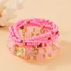 Artículos de Venta Caliente Transfronterizos Europeos y Americanos Pulsera de Brazalete con Colgante de Hoja Estilo Bohemio Pulsera de Cuentas con Cordón Elástico Multicapa