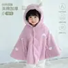 Capa Externa Infantil, Capa de Bebê Acolchoada de Inverno, Capa de Veludo para Bebê Quente e Espessa, Xale com Capuz