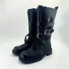 Botines estilo Martin retro británico para mujer, nueva colección primavera/verano 2026, con tacón grueso, correa de hebilla en el tobillo, botines de motociclista, botines versátiles de una sola pieza, modernos
