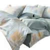 Juego de Cuatro Piezas de Algodón Puro Estilo Nórdico, Funda Nórdica 100% Algodón Puro, Sábana Plana, Sábana Ajustable, Ropa de Cama Sencilla para Dormitorio Principal, Juego de Tres Piezas para Estudiantes