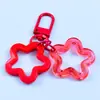 Chaveiro de Estrela de Cinco Pontas Vazada em Acrílico Colorido, Acessório Criativo e Fofo para Fechar Porta, Joia, Pingente de Contas