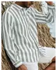 Nova camisa casual slim-fit de manga longa respirável e não amassa, tamanho europeu, impressa em 3D, para Amazon transfronteiriça
