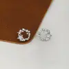 Novo Estilo de Outono Microcravejado com Zircônia Brincos de Tarraxa Elegantes Feminino Agulha de Prata S925 Design de Nicho Brincos de Estrela Brincos Simples
