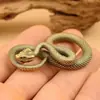 Ornamento de Mesa de Chá Zodíaco Cobra Banhado a Cobre Sólido, Miniatura de Cobra Estilo Antigo, Pequena Escultura de Cobre, Animal de Estimação de Chá de Cobre Feito à Mão