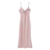 Fábrica de Ropa para Mujer Transfronteriza Venta al por Mayor 2026ZA AliExpress Venta Caliente Sexy Espalda Descubierta Estilo de Gama Alta Tirantes Finos Vestido Largo