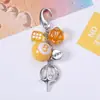 Llavero Colgante Encanto para Bolso Cadena para Teléfono Mochila Resina Creativa Transfronteriza Bola 8 Negra Billar Dados Irregulares Clásicos