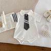 Mono fino para bebé estilo preppy occidental para niñas estilo coreano ins con lazo
