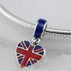 Pulseira Bandeira Nacional Europeia 2019 Versão DIY Pingente de Bandeira Liga de Metal com Gotejamento de Óleo Logo Nacional Combinação Branca