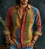 Cardigan de manga larga versátil para hombre, tendencia de moda otoñal transfronteriza, con estampado 3D de estilo vintage, directo de fábrica