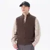 Chaleco de cuello alto para hombre, de un solo pecho, nuevo estilo otoño/invierno 2026, chaleco de punto grueso y cálido, suéter sin mangas para hombre