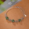 Yilu plata S925 plata esterlina jaspe Hetian natural pulsera moneda vintage moneda de cobre personalidad temperamento moda pulsera para mujer