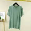 Camiseta masculina de modal estilo coreano para o verão, cor sólida, gola redonda, manga curta, top casual versátil, tamanho grande, modelagem solta, roupa de dormir para casa