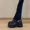Ran Ge Jia~À Venda Sapatos Mocassins Pretos Retrô Britânicos com Solado Grosso para Mulheres, Sapatos de Couro Slip-On Versáteis para o Dia a Dia