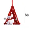 Boneco de Neve de Natal Transfronteiriço Novo Acrílico Plano 2D de 26 Letras Pingente de Decoração de Natal Interna Ornamento de Carro