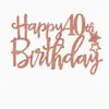 Topo de Bolo Feliz Aniversário Transfronteiriço Número Decoração Feliz Aniversário para 10, 13, 16, 18 Anos, Modelo Personalizável 11