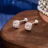Novos Brincos de Cubo de Açúcar Geométricos Brilhantes para Mulheres, Modelo Popular de Exportação Europeia e Americana, Brincos de Quadrado com Diamante com Fechos de Rosca
