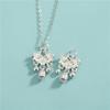 Pingente Pequena Flor em Prata de Lei S925 com Contas Redondas Pingente Flor Tulipa Acessórios para Pingente de Pulseira e Colar DIY de Cristal