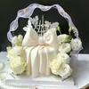 Cinta Brillante de Moda y Hermosa Cinta Blanca de Hada Versátil Adorno para Pastel de Cumpleaños con Luces Decoración de Pastel Diosa