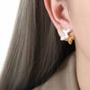 Pendientes de acero de titanio chapados en oro con diseño de cachorro de dibujos animados de esmalte de colores de nicho de alta calidad transfronterizos, joyería femenina