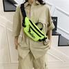 Bolsa de Peito Oxford com Letras Tendência de Rua 2025 Nova de Verão para Estudantes Masculinos e Femininos Bolsa de Cintura Esportiva Transversal Bolsa para Celular
