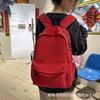 Mochila Escolar Estilo Coreano Transfronteiriça Feminina Grande Capacidade Simples Cor Sólida Mochila Ensino Fundamental Masculina Mochila Estudante Universitário