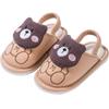 Pantuflas de Tela para Niños Fawn Millie Primavera y Otoño Correa Trasera Lindo Oso de Dibujos Animados Niños y Niñas Pantuflas Suaves para el Hogar