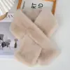 Cachecol de Pelo para Proteção do Pescoço, Design Cruzado Simples de Cor Sólida Dupla Face, Espessado para Aquecimento, Cachecol de Pelo Sintético de Inverno para Proteção do Pescoço