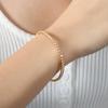 Pulsera de Acero Inoxidable Chapado en Oro de 18K con Diamantes Completos Estilo Retro de Lujo Ligero con Diseño de Nicho de Alta Gama, Joyería para Mujer en 16 Colores