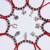 Pulsera de Búho Creativa en Forma de U de Venta Caliente Transfronteriza Ojo Azul Ojo Maligno Cuerda Roja Tejida Pulsera Ajustable Joyería