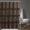 Cortina de Ducha Impermeable para Baño, Cortina de Ducha Retro con Volantes y Pliegues, Cortina de Ducha con Lazo Hecha a Mano, Cortina de Ducha para Baño sin Taladro