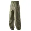 Pantalones Casuales Funcionales Transpirables Estilo Japonés Serie Etiqueta Verde para Hombre Modernos Retro Primavera y Verano Holgados Color Sólido