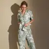 Pijama Ligero de Algodón de Lujo Corto de Tigre de la Selva Traje Fresco y Cómodo de Alta Gama para Mujer Ropa de Casa Primavera y Verano