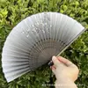 Leque Dobrável Estilo Antigo Transfronteiriço para o Verão, Estilo Chinês, Hanfu, Cheongsam, Leque Pequeno Dobrável de Bambu Portátil para Mulheres