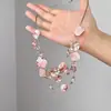 Colar de Concha Rosa com Borlas em Camadas Design Único Europeu e Americano Corrente para Clavícula Exagerada Bohemia Irregular