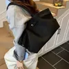Bolsa Tote de Gran Capacidad para Mujer 2025 Otoño e Invierno Nuevo Estilo Color Sólido Estilo Perezoso Cruzada Versátil Bolso Cesta