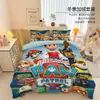 Patrulla Canina Set de Cuatro Piezas de Terciopelo de Cristal Dibujos Animados Estudiante Niño Dormitorio Habitación Tres Piezas Funda de Edredón Gruesa de Invierno