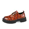 Sapatos Masculinos de Couro com Cadarço Tamanho Grande Estilo Retrô Tendência da Moda Sapatos Formais de Couro para Negócios Sapatos para Noivo de Casamento