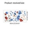 Fun-JD048 flor de aquarela papoula janela de vidro decoração de embelezamento de casa adesivos eletrostáticos UV para janela atacado