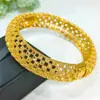 Pulsera de Aleación Chapada en Oro de Venta Caliente Novia de Dubái India Lujo Ligero para Mujer Boda Oro Arena Pulsera Joyería Al por Mayor