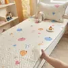 Funda de Cama de Algodón Puro Dibujos Animados Pieza Única Dormitorio Estudiantil Todo Algodón Colchón Suave Antideslizante a Prueba de Suciedad Tapete para Gatear Tapete Protector Tatami