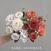 Flor artificial de peonía con núcleo de hortensia retro europea, ramo de simulación, venta al por mayor, decoración de escalera de boda, flor artificial, flor de seda