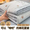 Colcha de Verano de Algodón de Xinjiang Clase A, Colcha de Verano de Algodón Lavado con Estampado de Dibujos Animados, Colcha de Aire Acondicionado, Núcleo de Colcha Fina Individual para Dormitorio de Estudiante
