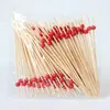 Rojo, Beige y Color Madera Natural Cuentas Redondas Pequeñas Lindas Palillos Desechables 100 Piezas/Paquete Palillos para Snacks de Frutas Inserts para Hamburguesas