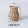 Vaso de vime plástico tecido à mão vaso de sala de estar armário flores secas ornamentos criativos artesanato adereços de decoração de fotos