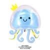 Corona Submarina de Doble Capa Arreglo de Gelatina de Burbujas Medusa de Dibujos Animados Globo Flotante de Medusa Corazón Oversize Pelota Tricolor