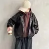 Conjunto de Roupa de Outono para Meninos 2026 Novo Estiloso e Fashionável Jaqueta de Couro de Outono Infantil Conjunto de Duas Peças Streetwear da Moda para Crianças