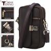Bolso Pequeño Cruzado de Cuero Genuino con Logo Personalizado Bolso Retro para Teléfono Móvil Bolso de Cintura Multifuncional Bolso Cruzado de Hombro Único de Piel de Vaca de Primera Capa para Hombres
